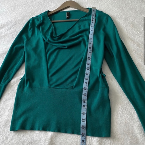 Green Draped Neck Sweater - Picture 3 of 8